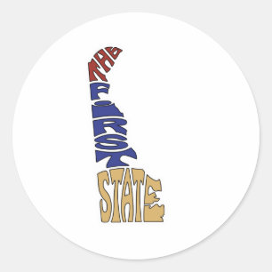 Sticker Rond Le premier État - Le Delaware