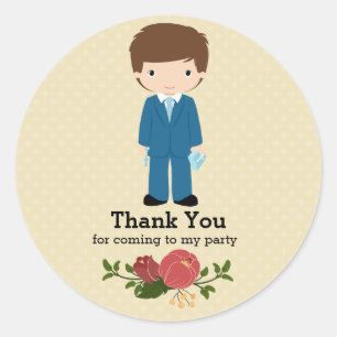 Sticker Rond Le premier garçon de sainte communion * choisisse