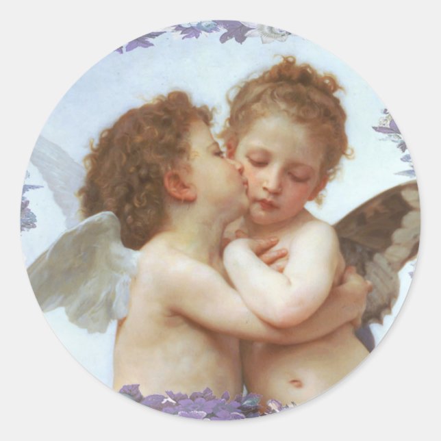 Sticker Rond LE PREMIER KISS, C.1873 William Bourgeau (Devant)