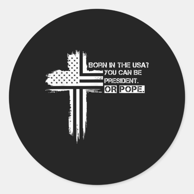 Sticker Rond Le premier pape américain Leo Cardinal Robert Prev (Devant)