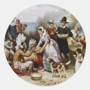 Sticker Rond Le premier thanksgiving