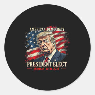 Sticker Rond Le président américain de la démocratie élit Donal