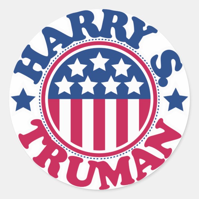 Sticker Rond Le président américain Harry S Truman (Devant)