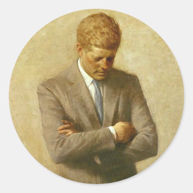 Sticker Rond Le président américain John F. Kennedy par Aaron S (Devant)