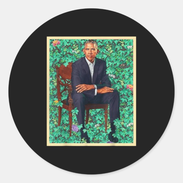 Sticker Rond Le président Barack Obama 2028 Portrait Patriotiqu (Devant)