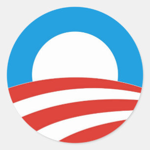 Sticker Rond le président barack obama, logo usa élections 2012