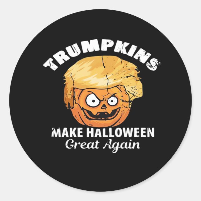 Sticker Rond Le président Funny Trumpkins Halloween (Devant)
