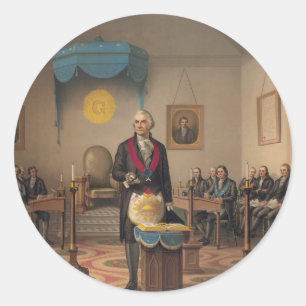 Sticker Rond Le président George Washington comme maître mason