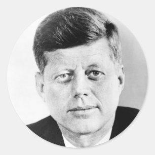 Sticker Rond Le président John F Kennedy Portrait