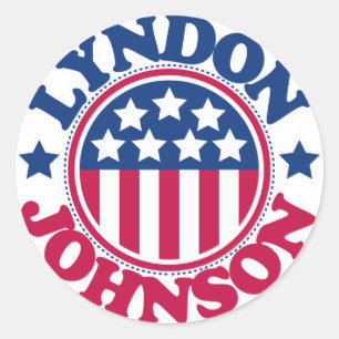 Sticker Rond Le Président Lyndon Johnson des USA