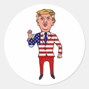 Sticker Rond Le président patriotique Donald Trump Drôle Drôle