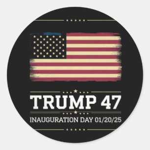 Sticker Rond Le Président Trump 47ème Président Des États-Unis