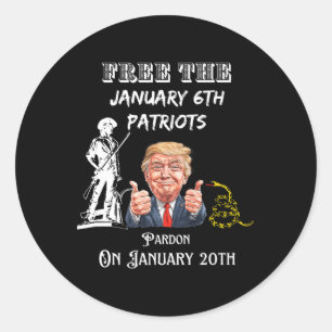 Sticker Rond Le président Trump pardon Le 6 janvier, les Patrio