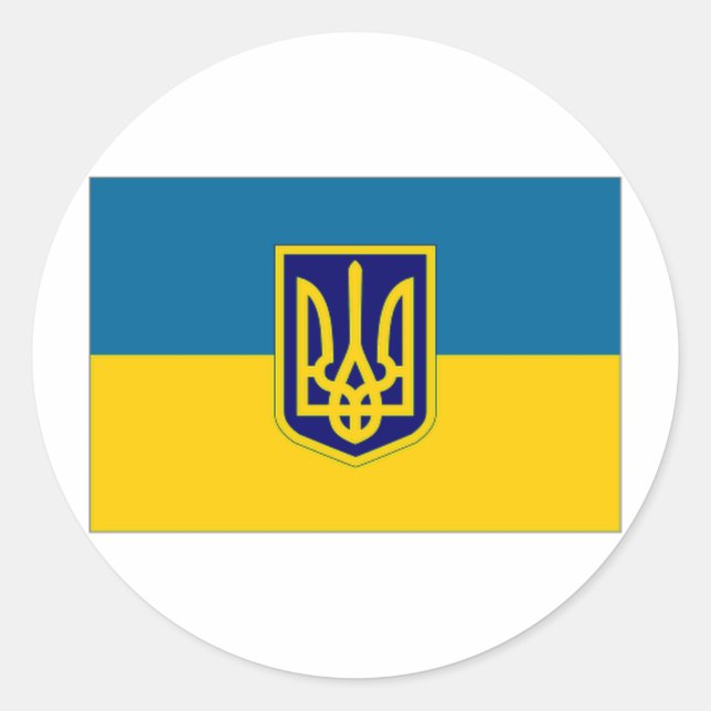 Sticker Rond Le président ukrainien en mer (Devant)