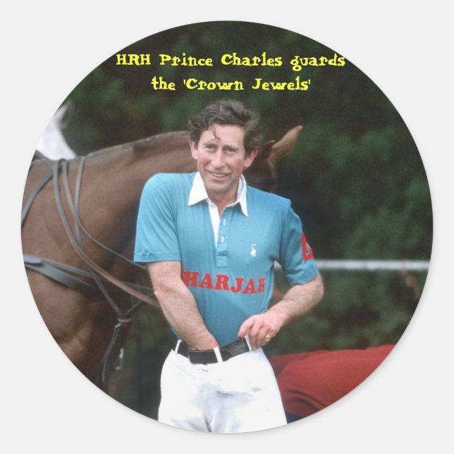 Sticker Rond Le prince Charles garde les "bijoux de la Couronne (Devant)