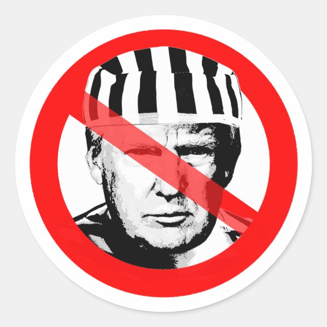 Sticker Rond Le Prisonnier Anti Donald Trump A Été Franchi Du V (Devant)