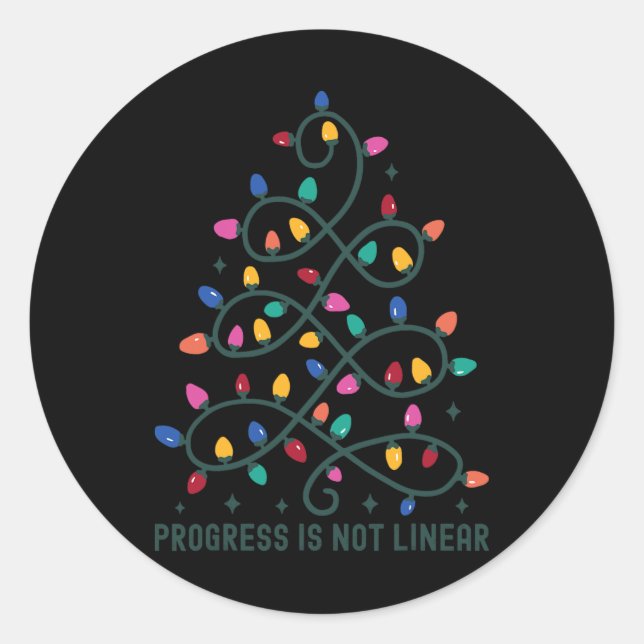 Sticker Rond Le Progrès N'Est Pas Linéaire Spécial Ed Enseignan (Devant)