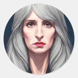 Sticker Rond Le Protector Elder Witch Art Imaginaire peinture