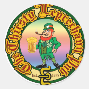 Sticker Rond Le pub de la soif Leprechaun