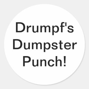 Sticker Rond Le Punch de la poubelle de Drumpf Hankamer Artjun