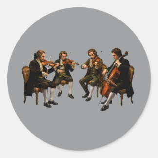 Sticker Rond Le Quatuor à Cordes Classique - Peinture à l'Huile