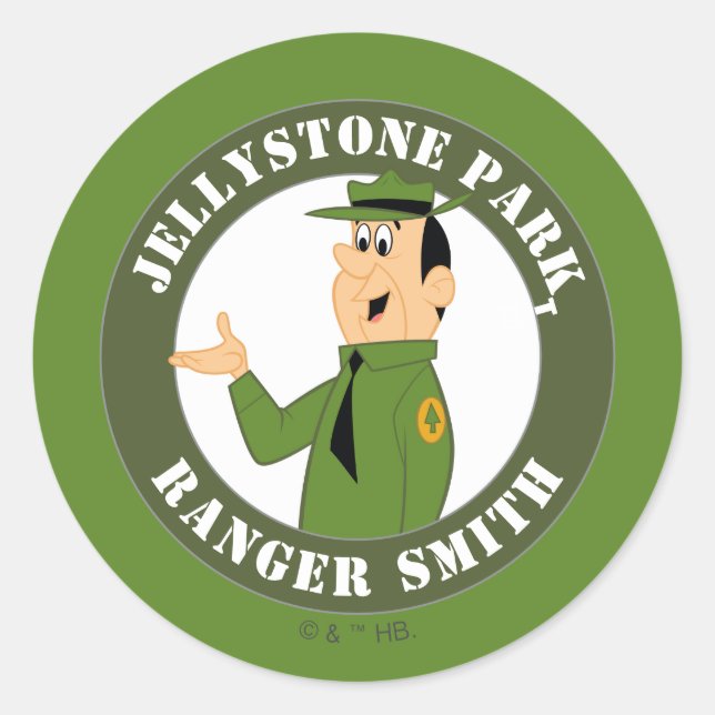 Sticker Rond Le Ranger Smith Portrait de Jellystone (Devant)