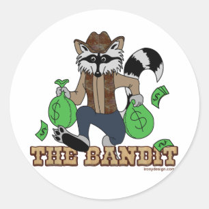 Sticker Rond Le raton laveur Bandit