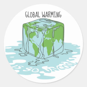 Sticker Rond Le réchauffement climatique est si peu cool