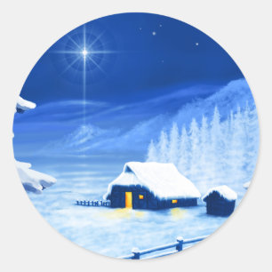 Sticker Rond Le refuge sous l'étoile de Noël