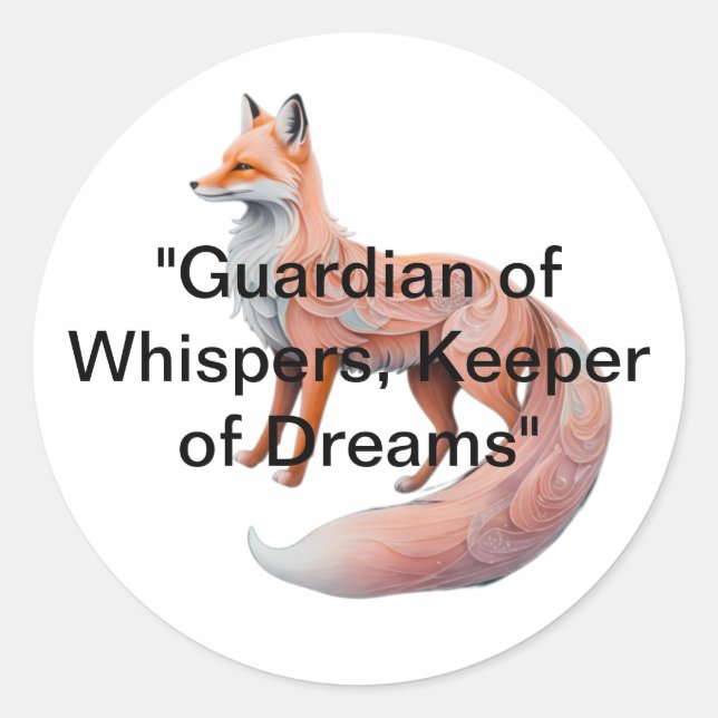 Sticker Rond "Le Renard Embre Enchanté" (Devant)