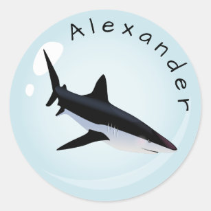 Sticker Rond Le requin de Mako dans une bulle personnalisent