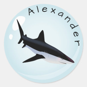 Sticker Rond Le requin de Mako dans une bulle personnalisent