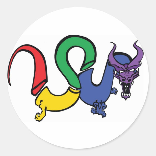 Sticker Rond Le réseau Rainbow Dragon (Devant)