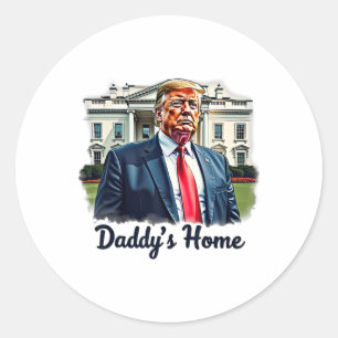Sticker Rond Le retour historique de Trump au H blanc