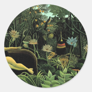 Sticker Rond Le rêve d'Henri Rousseau (1910)
