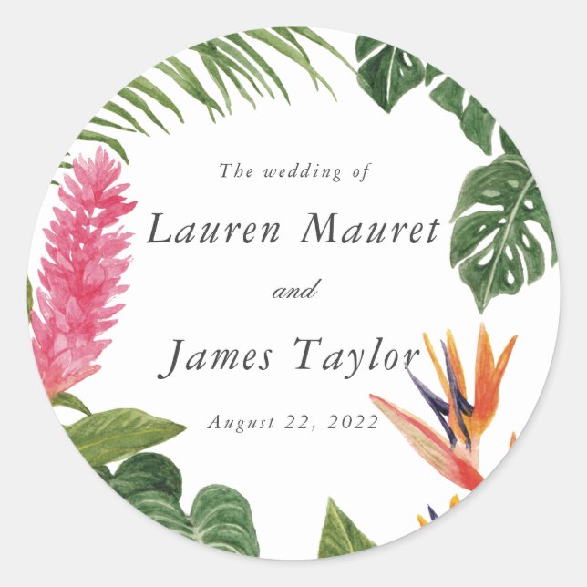 Sticker Rond Le rêve tropical (Devant)