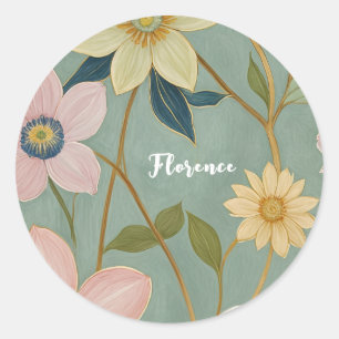 Sticker Rond Le réveil doux du printemps personnalisé