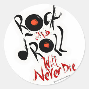 Sticker Rond Le rock ne mourra jamais !