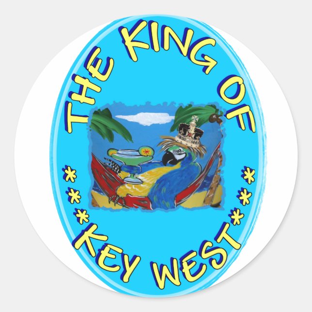 Sticker Rond Le Roi de Key West (Devant)