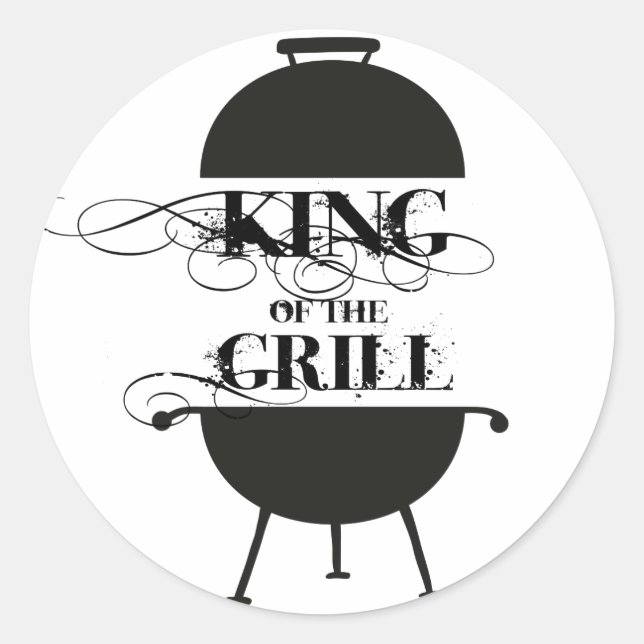 Sticker Rond Le Roi Du Grill (Devant)