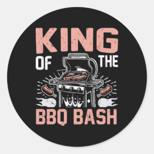 Sticker Rond Le Roi Du Parti Bbq Bash Bbq