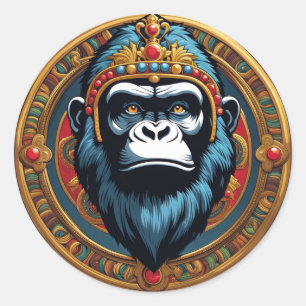 Sticker Rond Le roi Gorilla