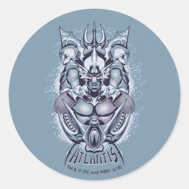 Sticker Rond Le Roi Orm d'Aquaman | du graphique de l'Atlantide (Devant)