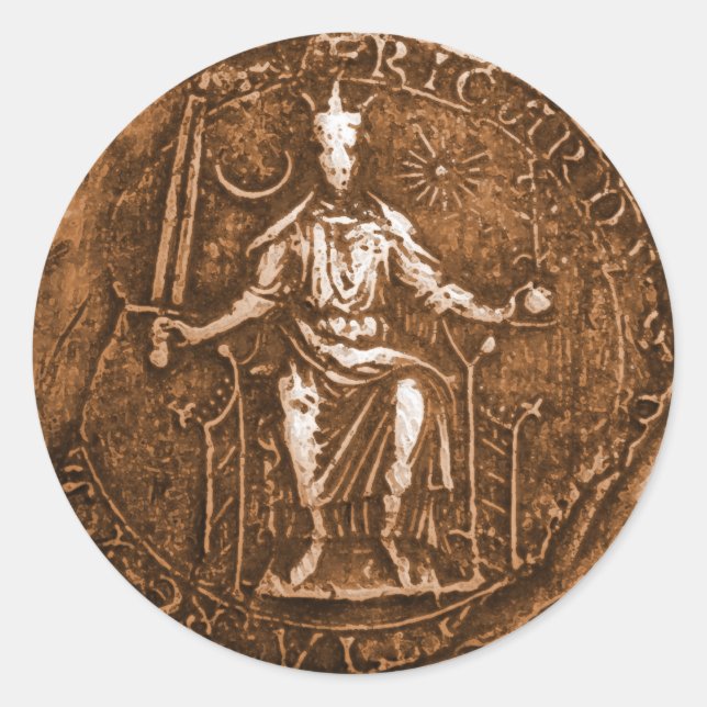 Sticker Rond Le Roi Richard I, Le Coeur Lion (Devant)