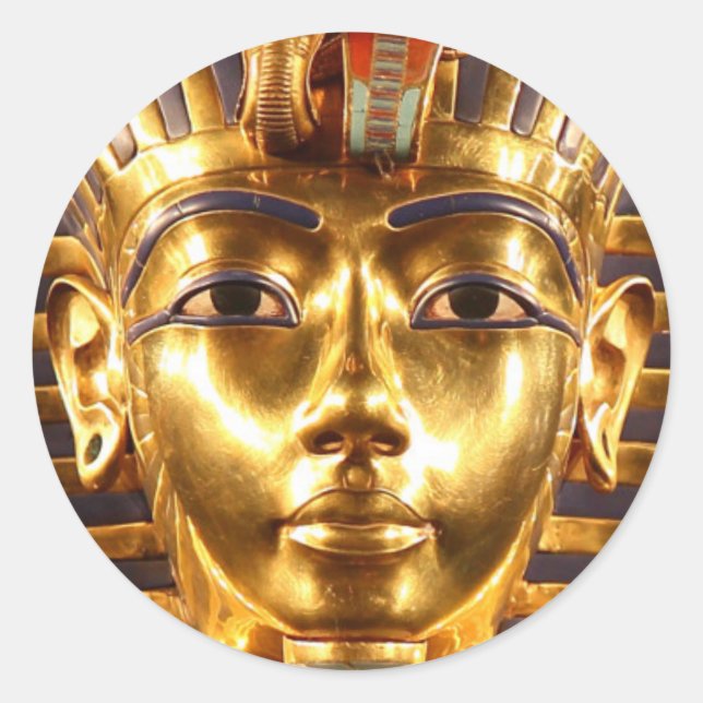 Sticker Rond Le roi Toutankhamon, masque d'or (Devant)