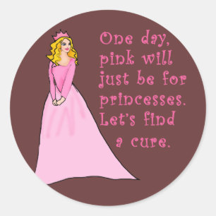 Sticker Rond Le rose est pour des produits de princesses cancer