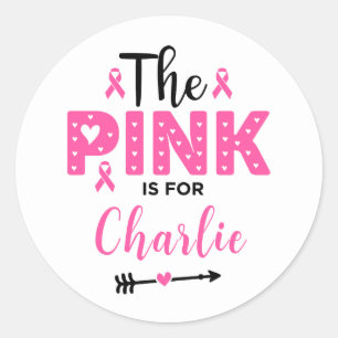 Sticker Rond Le rose est pour la sensibilisation au cancer du s