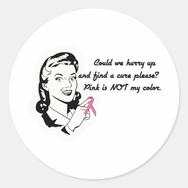Sticker Rond Le rose n'est pas ma couleur ! (Devant)