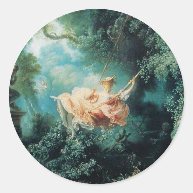 Sticker Rond LE rose vert SWING (Devant)