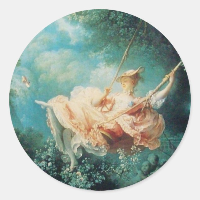 Sticker Rond LE rose vert SWING (Devant)